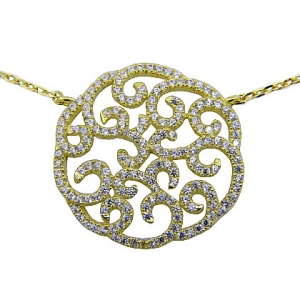 conjunto calado con piedras amarillo